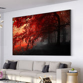 Toile - Red Trees Forest